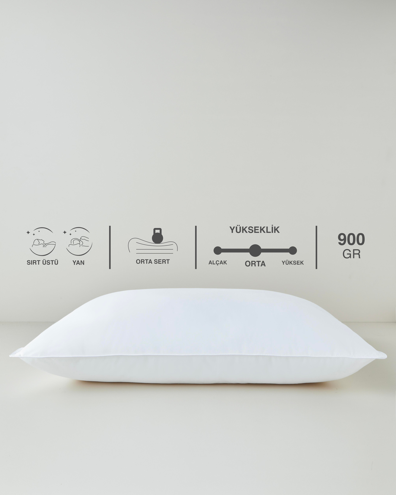 Premium Mikrojel Yastık 50x70 cm Beyaz