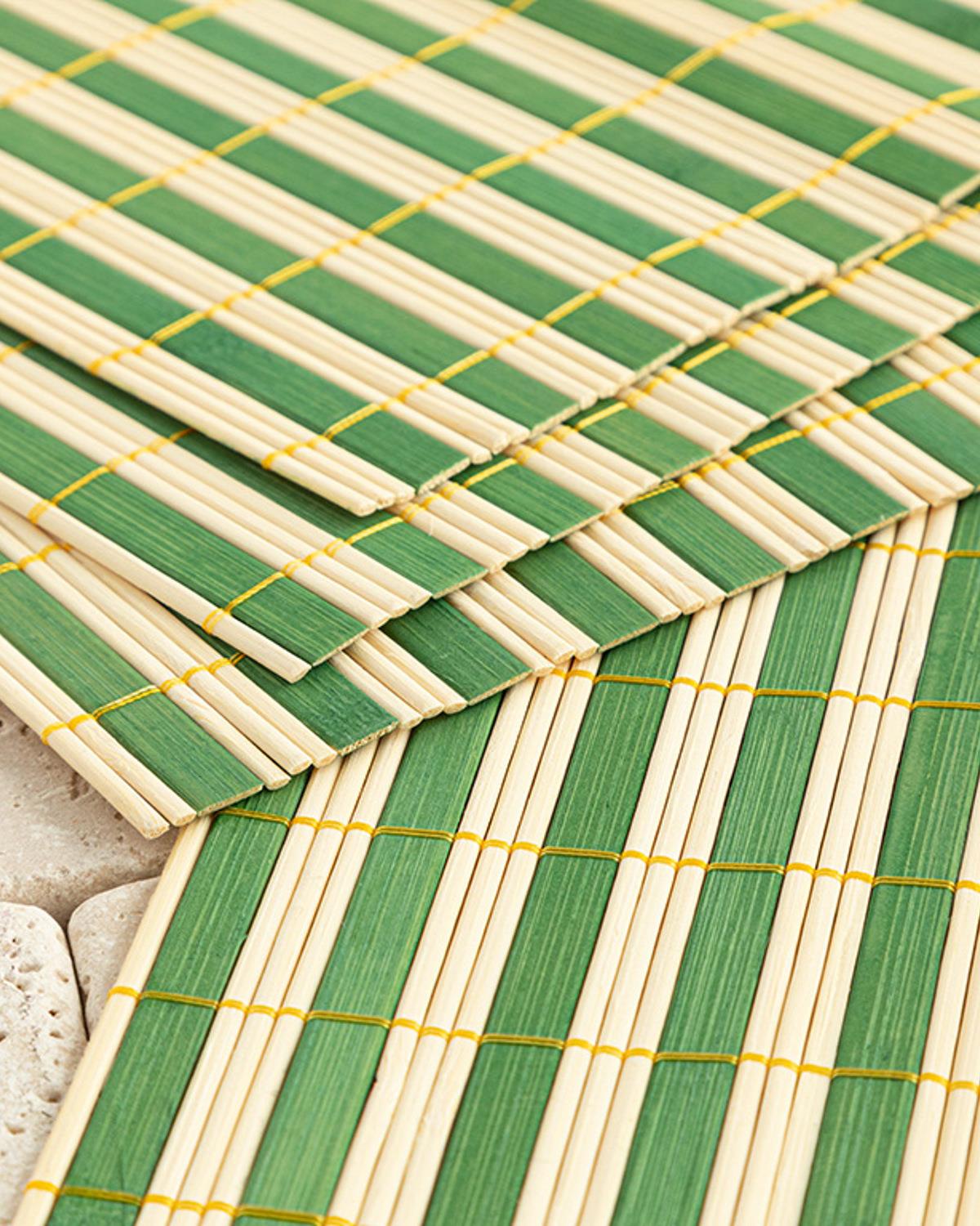 Pring Bambu 4'lü Amerikan Servis 45x30 cm Yeşil
