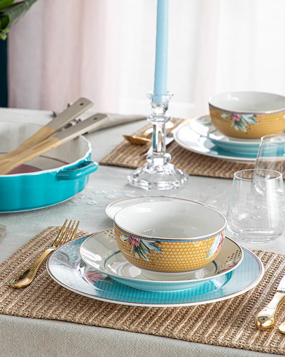 Protea New Bone China Pasta Tabağı 15 cm Hardal