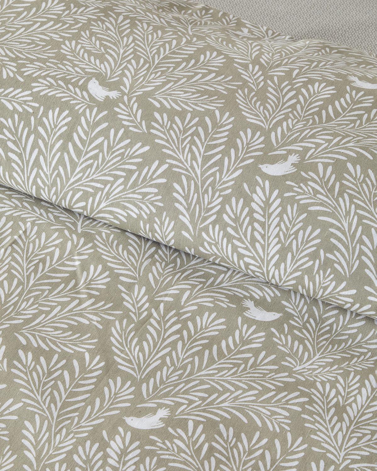Pure Birds Kolay Ütülenir Çift Kişilik Nevresim Takımı 200x220 cm Bej