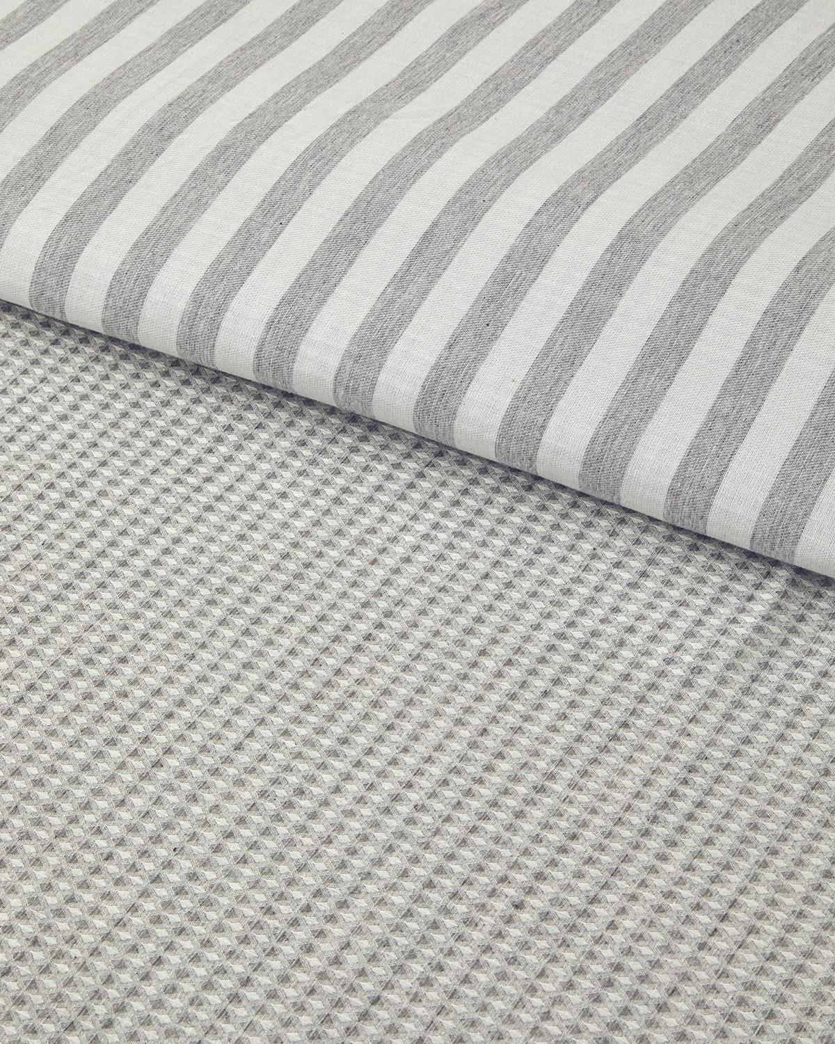 Pure Waffle İpliği Boyalı Çift Kişilik Nevresim Takımı 200x220 cm Gri