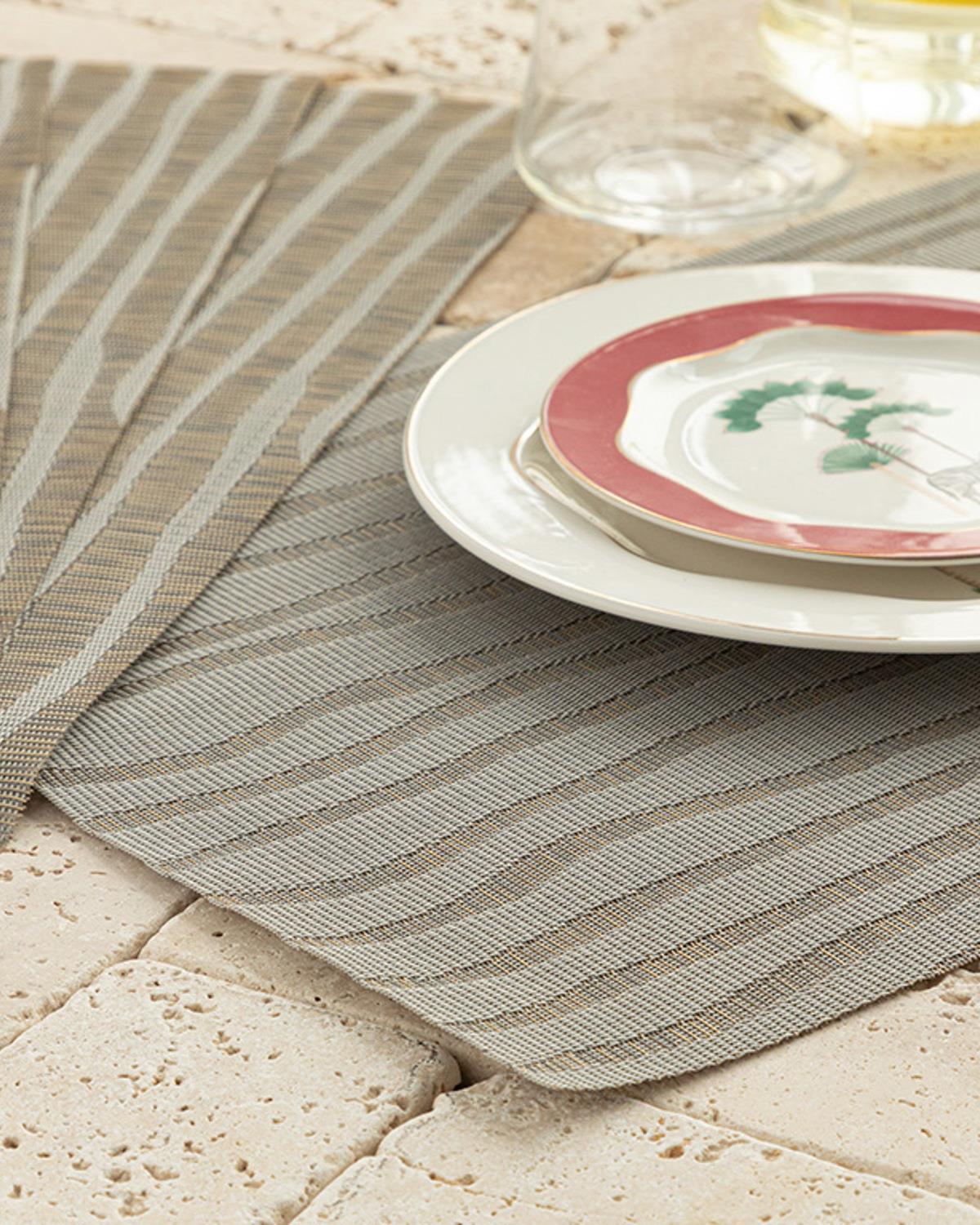 Pvc 4'lü Amerikan Servis 45x30 cm Gri