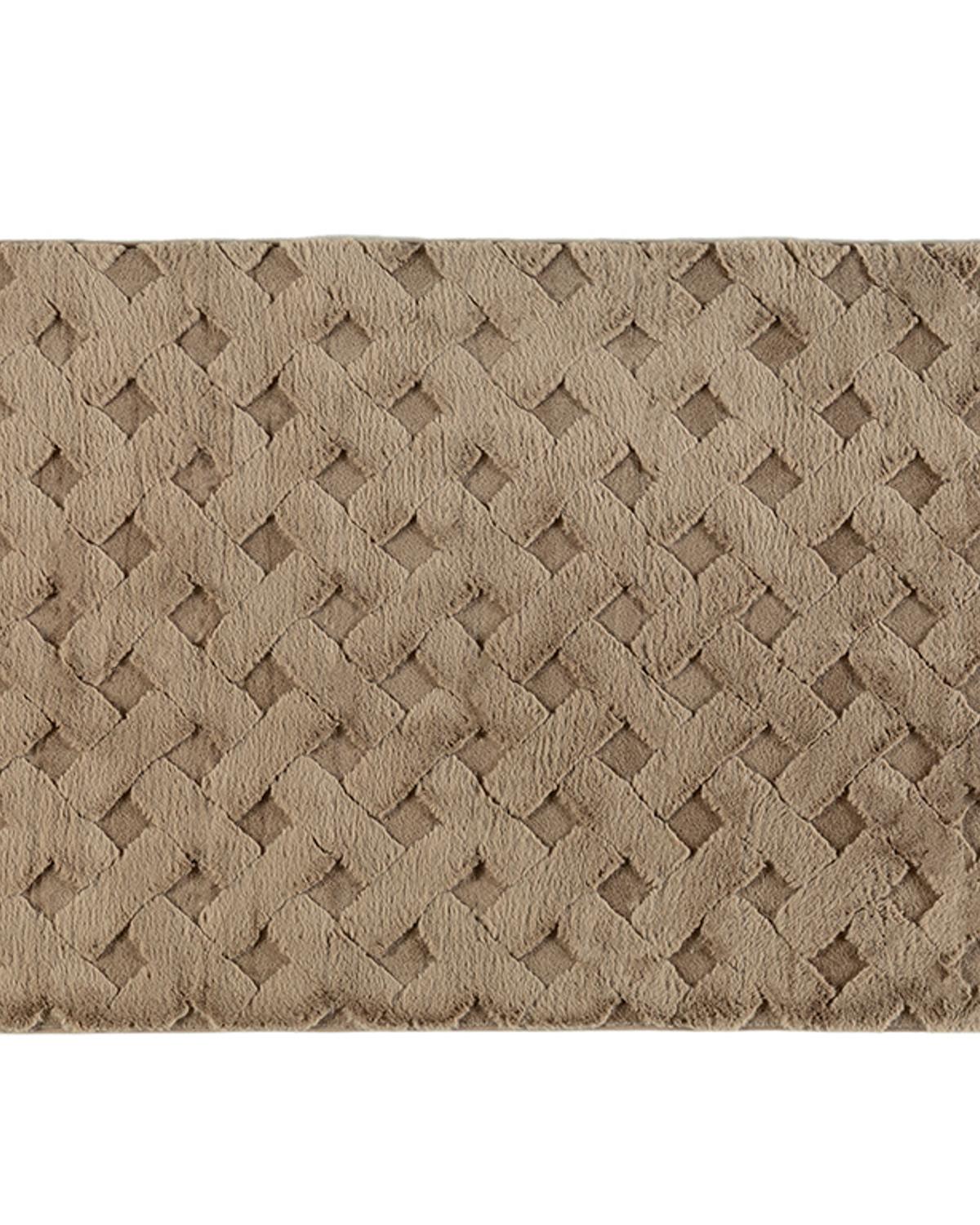 Rabbit Grid Polyester Halı 80x150 cm Bej