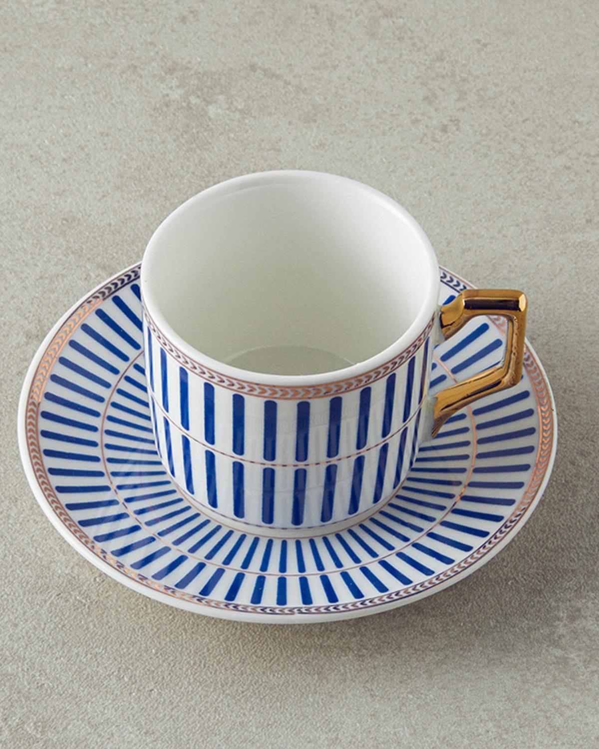 Rabecca New Bone China 4 Parça 2 Kişilik Kahve Fincan Takımı Lacivert