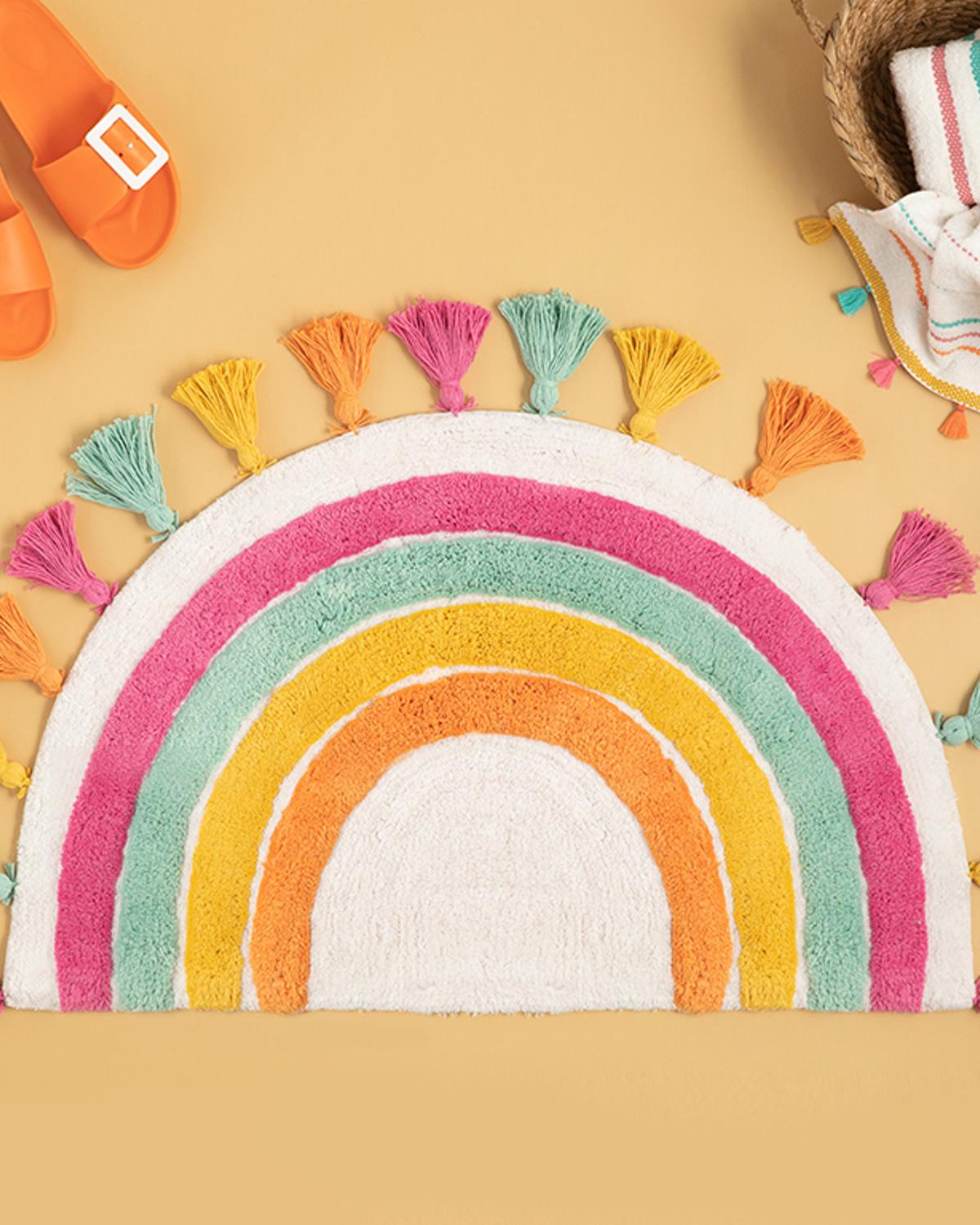 Rainbow Pamuklu Banyo Paspası Renkli