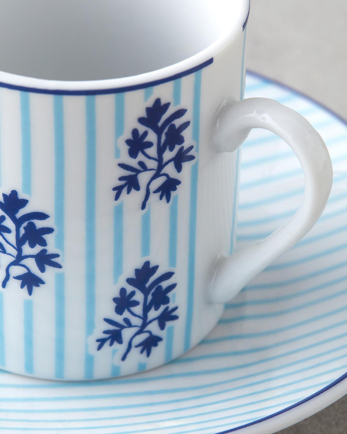 Rapture Porselen 4 Parça 2 Kişilik Kahve Fincan Takımı 80 ml Mavi