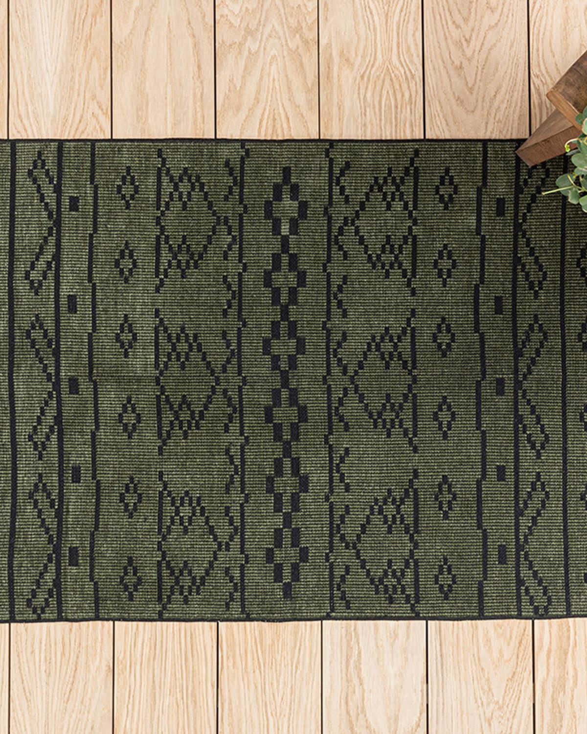 Rasia Dokuma Kilim Koyu Yeşil