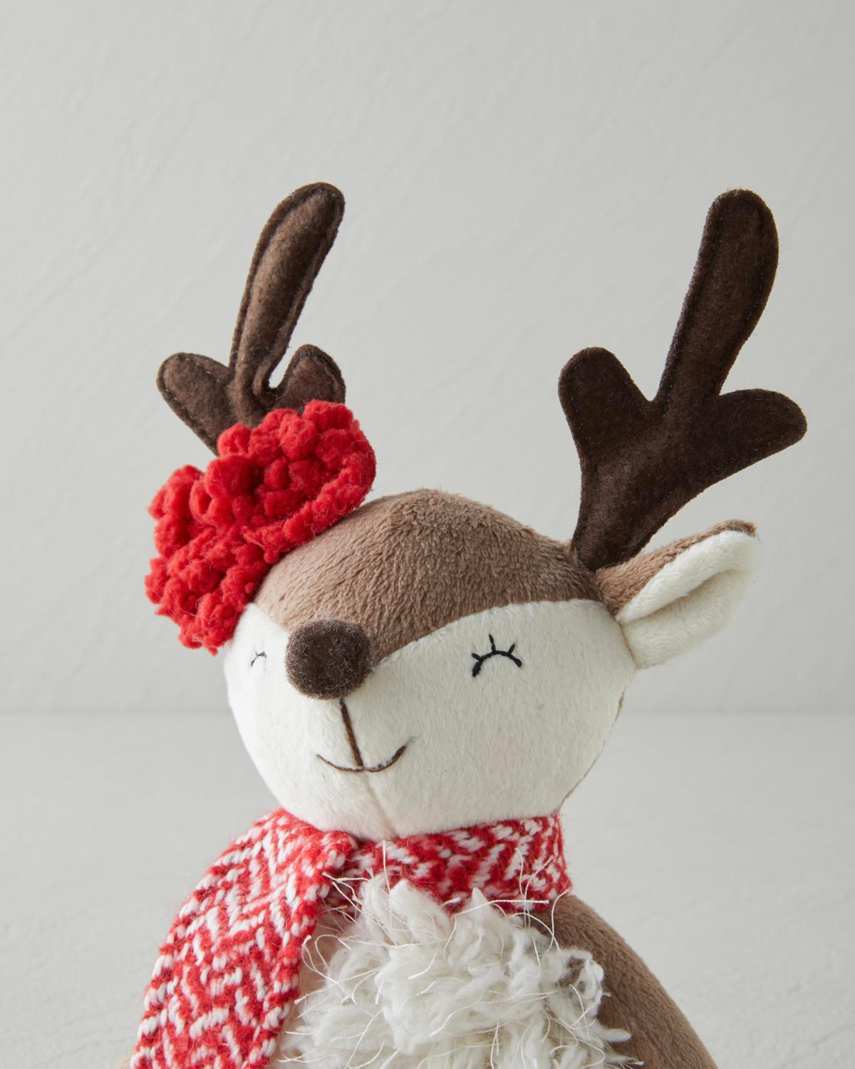 Reindeer Dekoratif Obje 36,5 cm Kırmızı - Beyaz