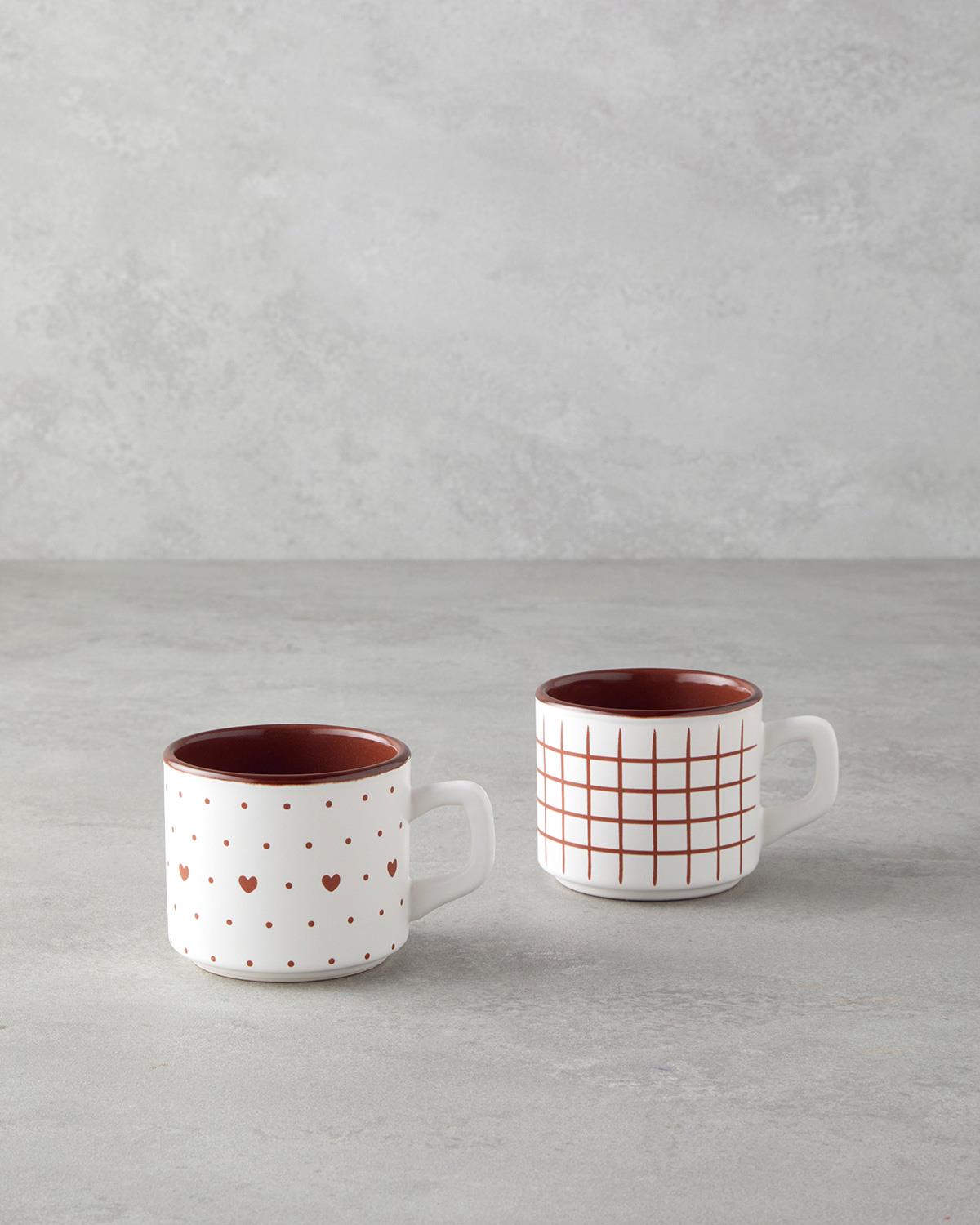 Remixy Seramik 2'li Çay Fincanı Takımı 184 ml Bordo
