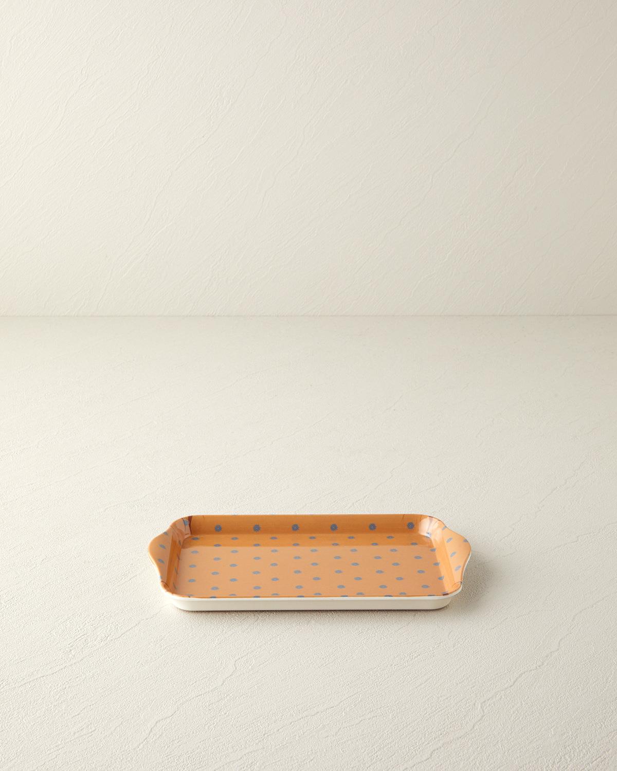Retro Fleur Melamin Tepsi 23x14 cm Sarı