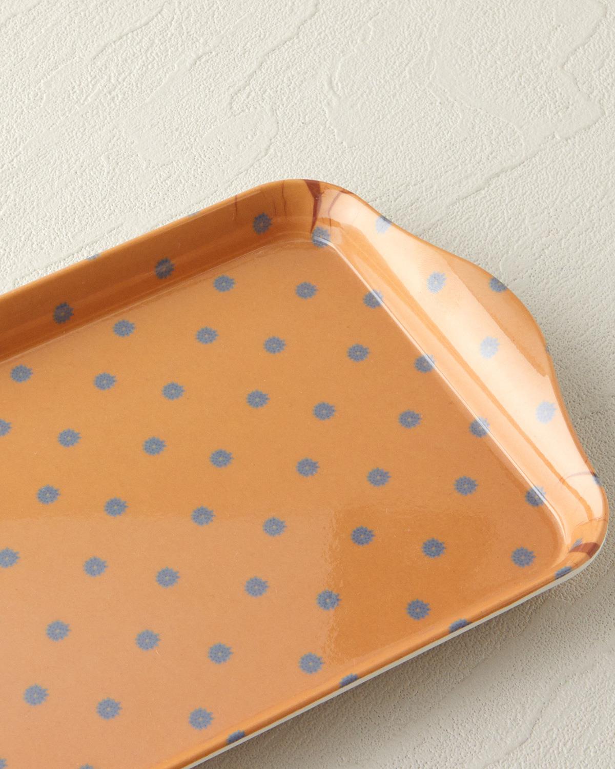 Retro Fleur Melamin Tepsi 23x14 cm Sarı