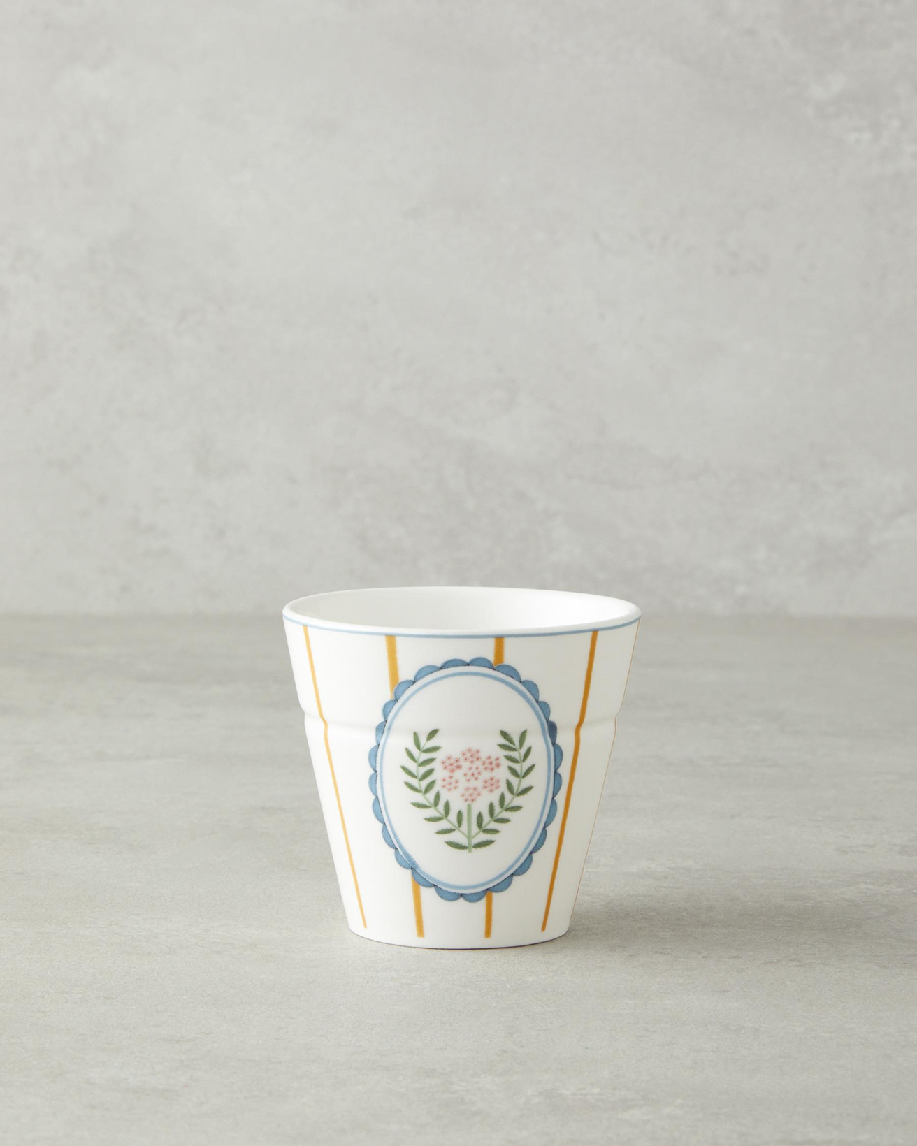 Retro Grids New Bone China Bardak 230 ml Beyaz - Mavi