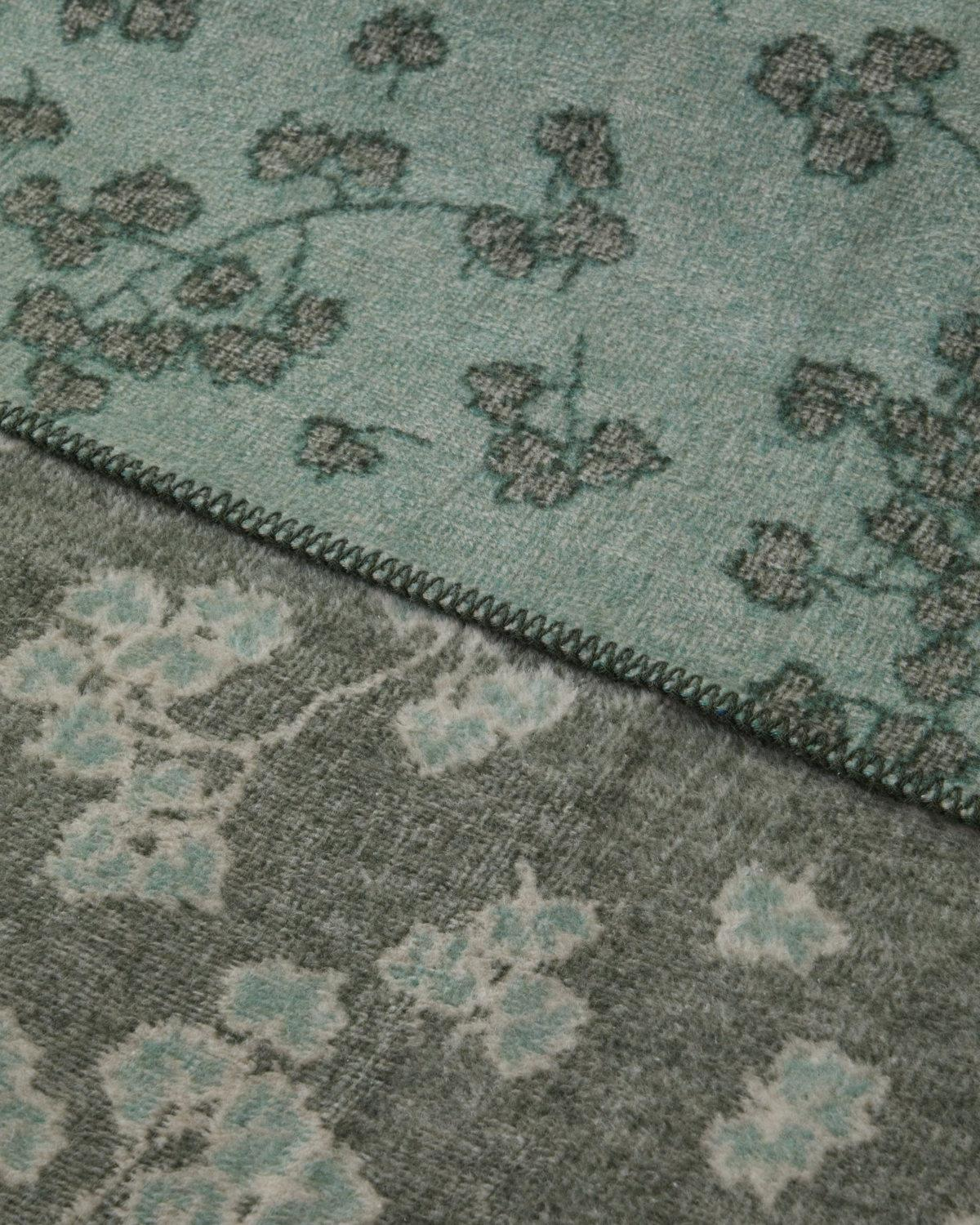 Retro Leaf Pamuklu Tek Kişilik Battaniye 150x200 cm Haki