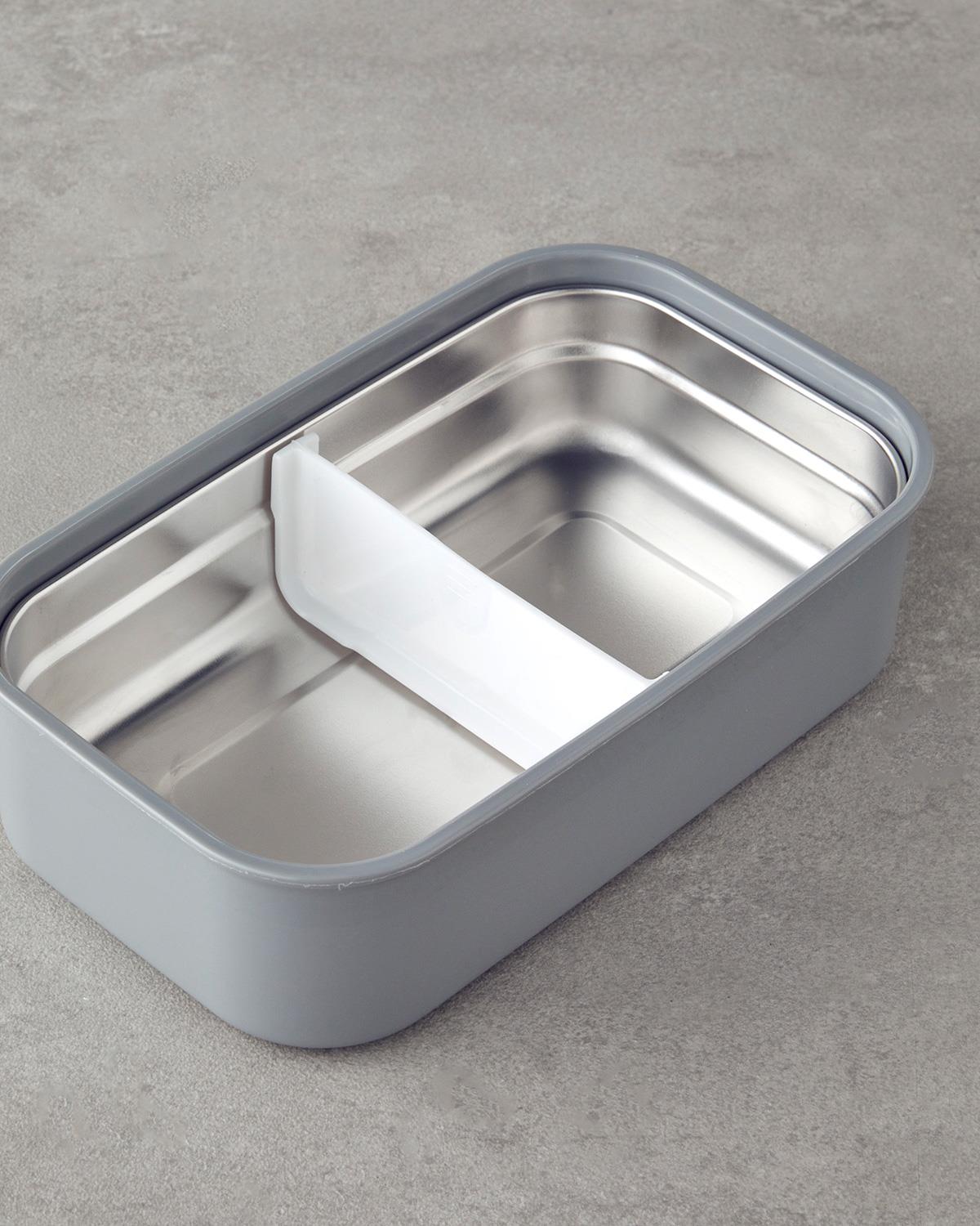 Riley Paslanmaz Çelik 7 Parça Lunch Box 800 ml Gri