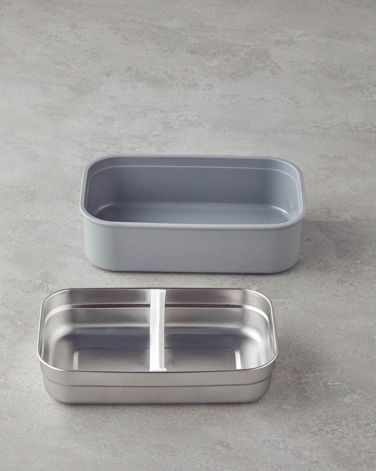 Riley Paslanmaz Çelik 7 Parça Lunch Box 800 ml Gri
