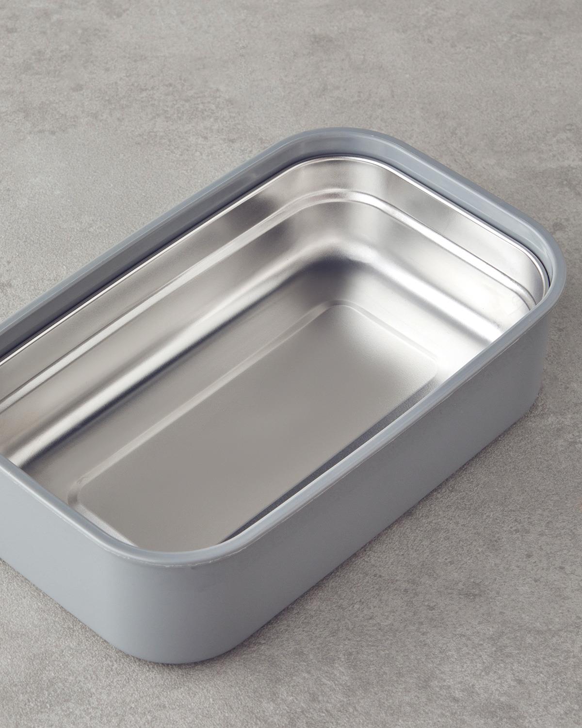 Riley Paslanmaz Çelik 7 Parça Lunch Box 800 ml Gri