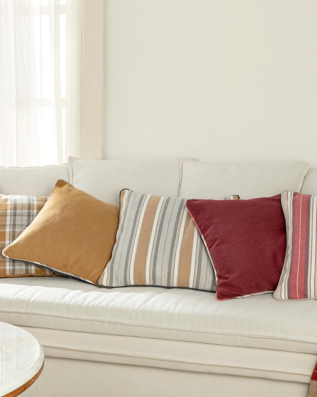 Riviere Kırlent Kılıfı 43x43 cm Gri-Hardal