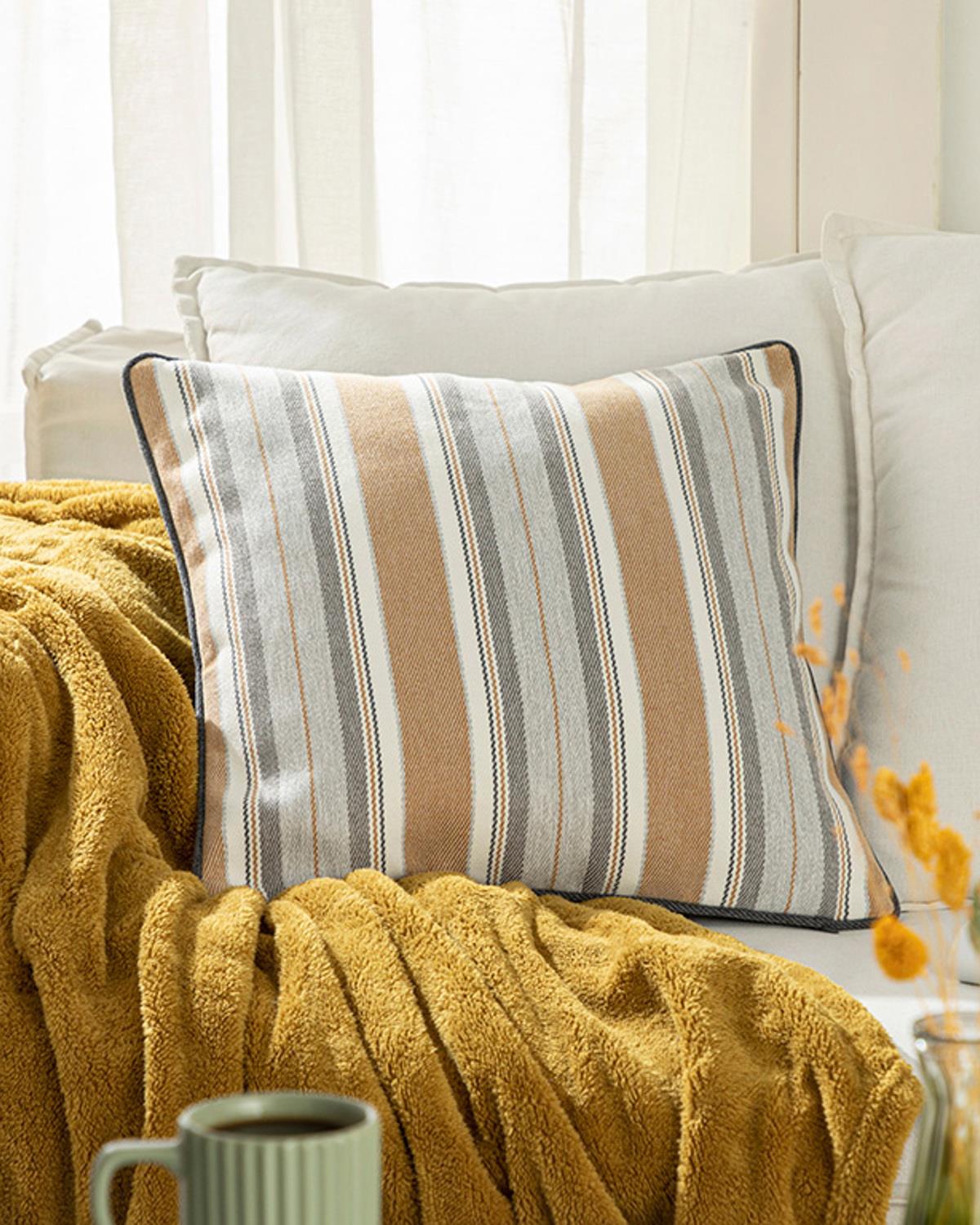 Riviere Kırlent Kılıfı 43x43 cm Gri-Hardal