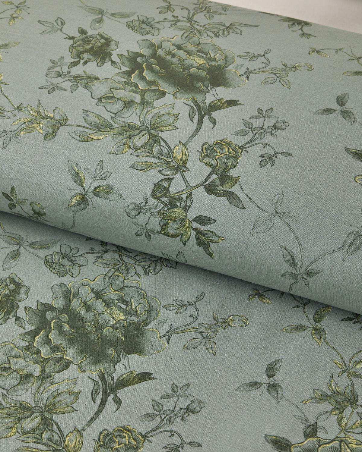 Rosy Glow Pamuk Çift Kişilik Nevresim Takımı 200x220 cm Yeşil