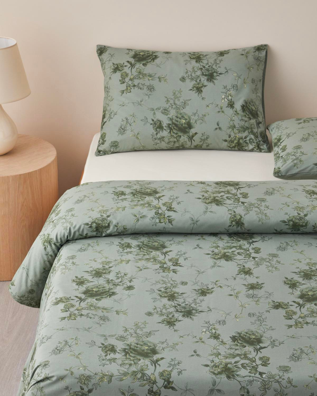 Rosy Glow Pamuk Çift Kişilik Nevresim Takımı 200x220 cm Yeşil