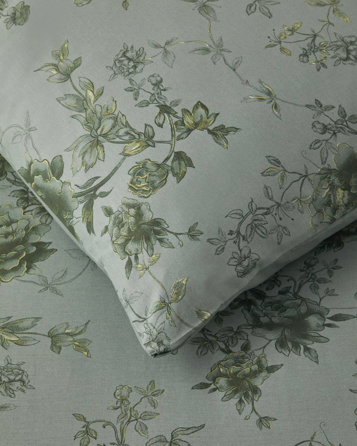 Rosy Glow Pamuk Çift Kişilik Nevresim Takımı 200x220 cm Yeşil