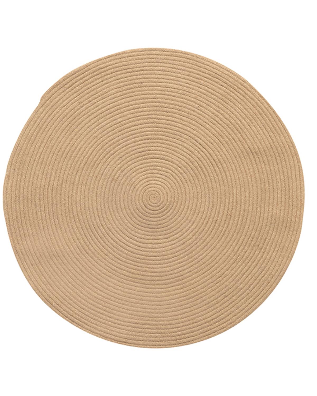 Round Dekoratif Jüt Kilim Naturel