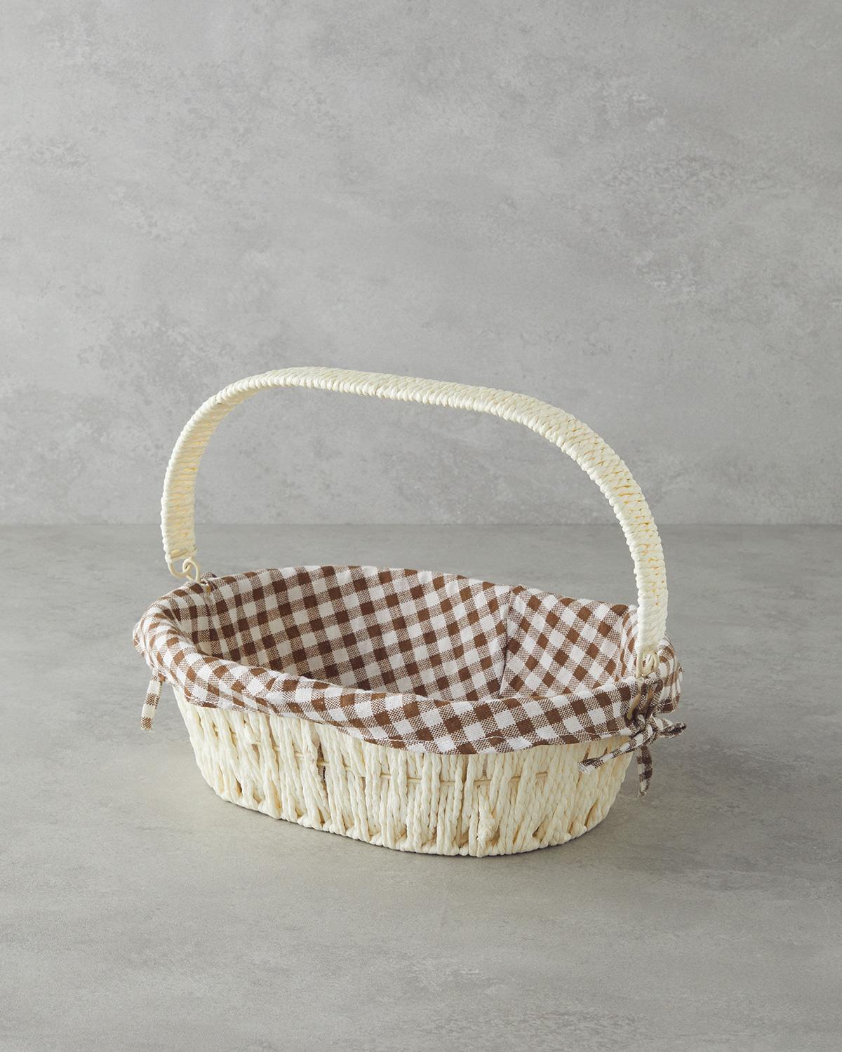 Rovella Kağıt Ekmek Sepeti 29x22x9,5 cm Krem