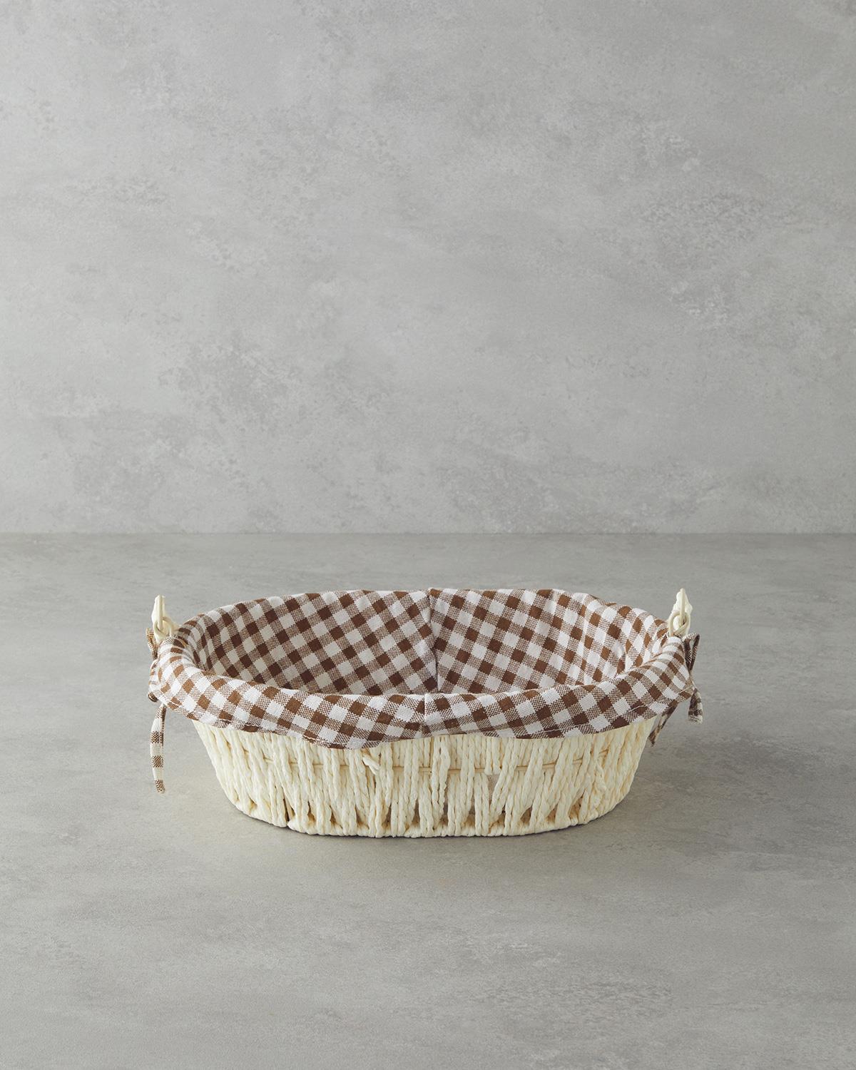 Rovella Kağıt Ekmek Sepeti 29x22x9,5 cm Krem