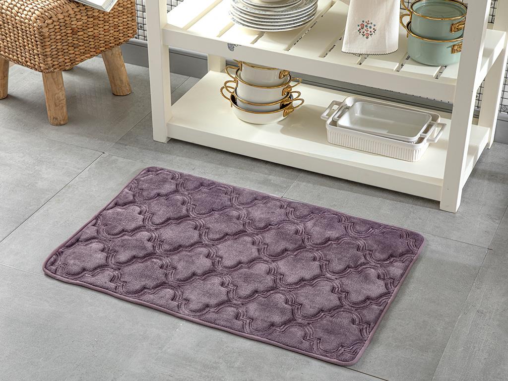 Roxbury Emboss Kaydırmaz Taban Mutfak Paspası 60x90 cm Mürdüm