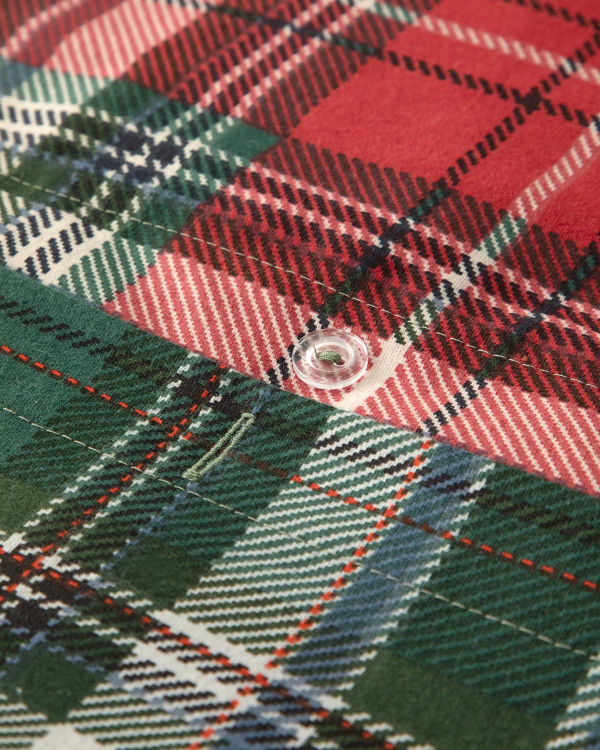 Royal Check Flanel Çift Kişilik Nevresim Takımı Kırmızı