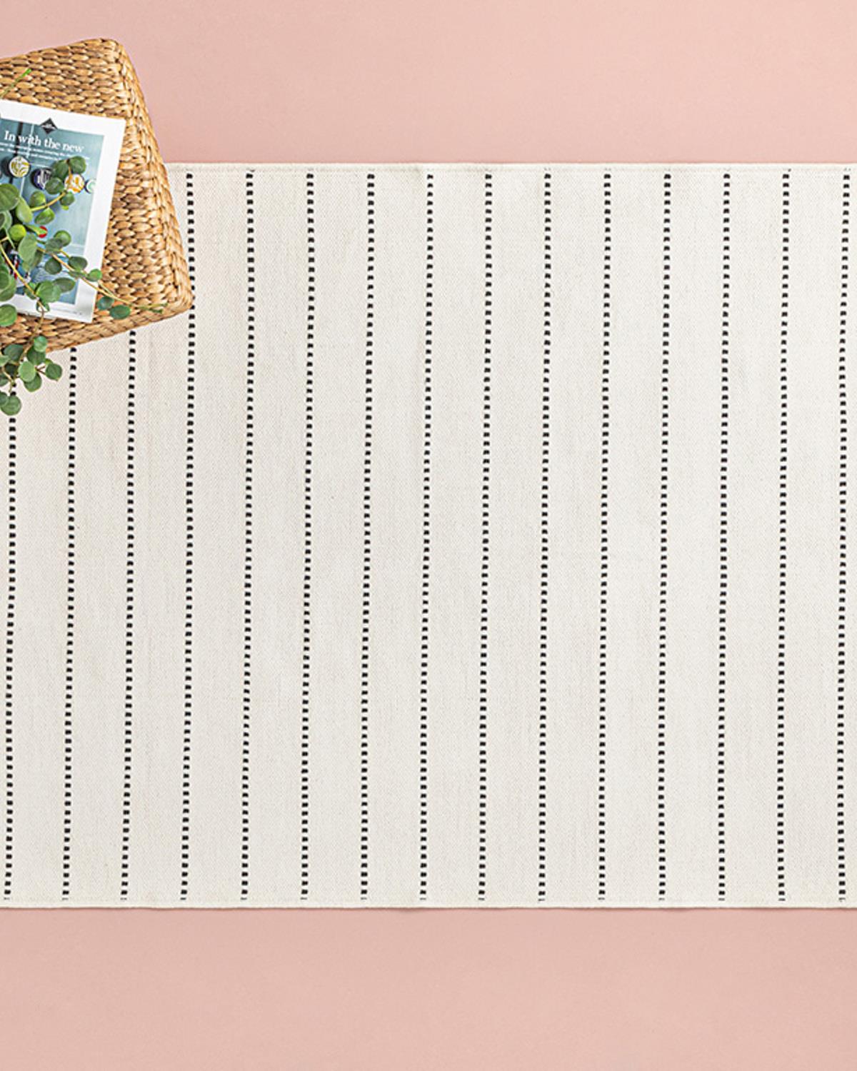 Royal Stripes Dokuma Kilim Krem Siyah