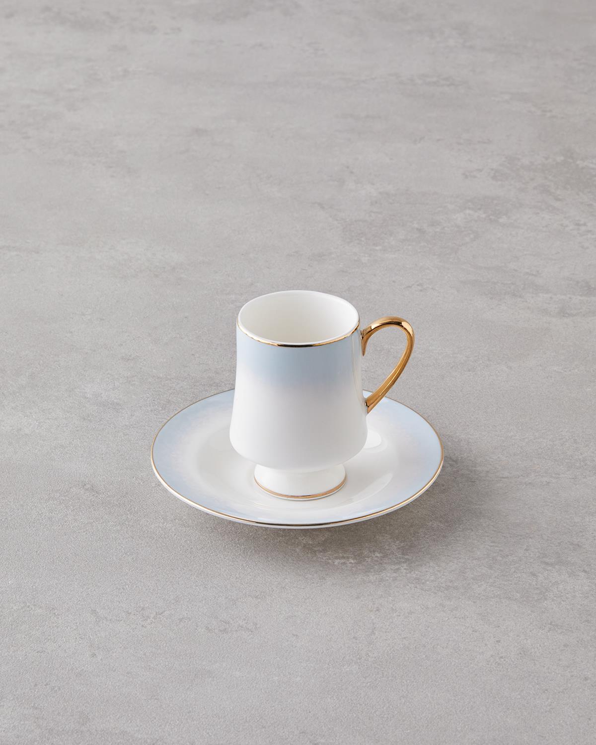 Royals New Bone China 4 Parça 2 Kişilik Kahve Fincan Takımı 90 ml Mavi