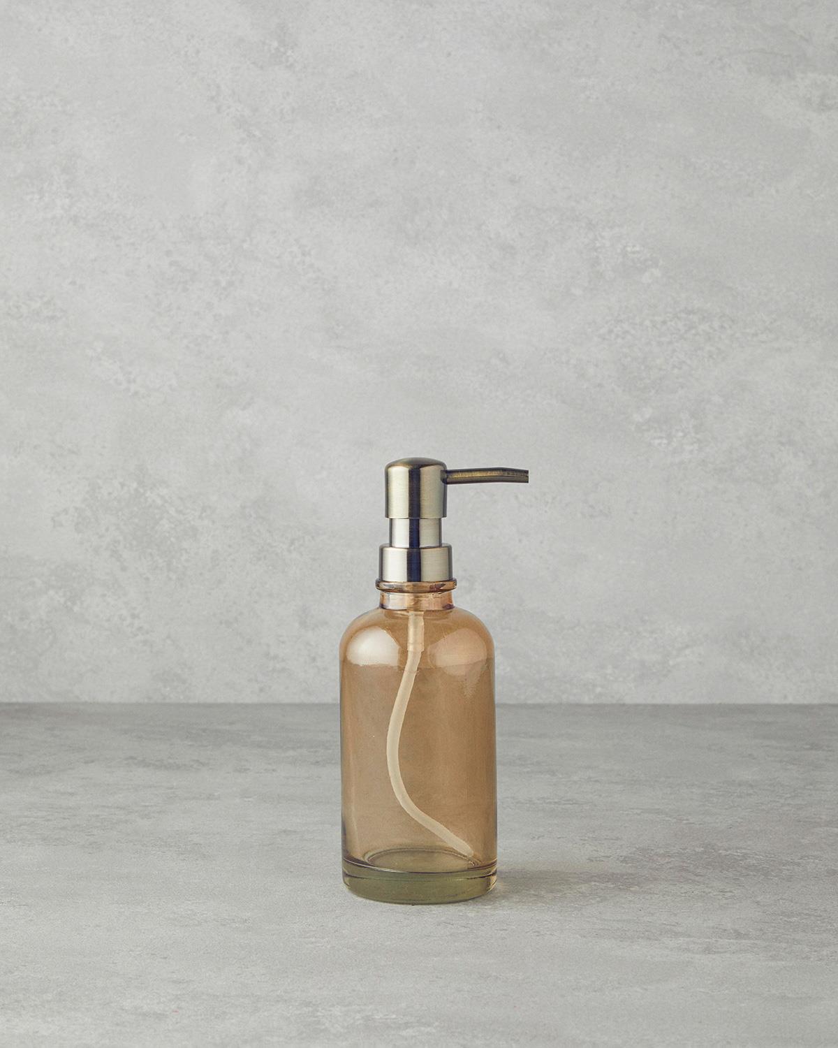 Rustic Cam Banyo Sıvı Sabunluk Amber