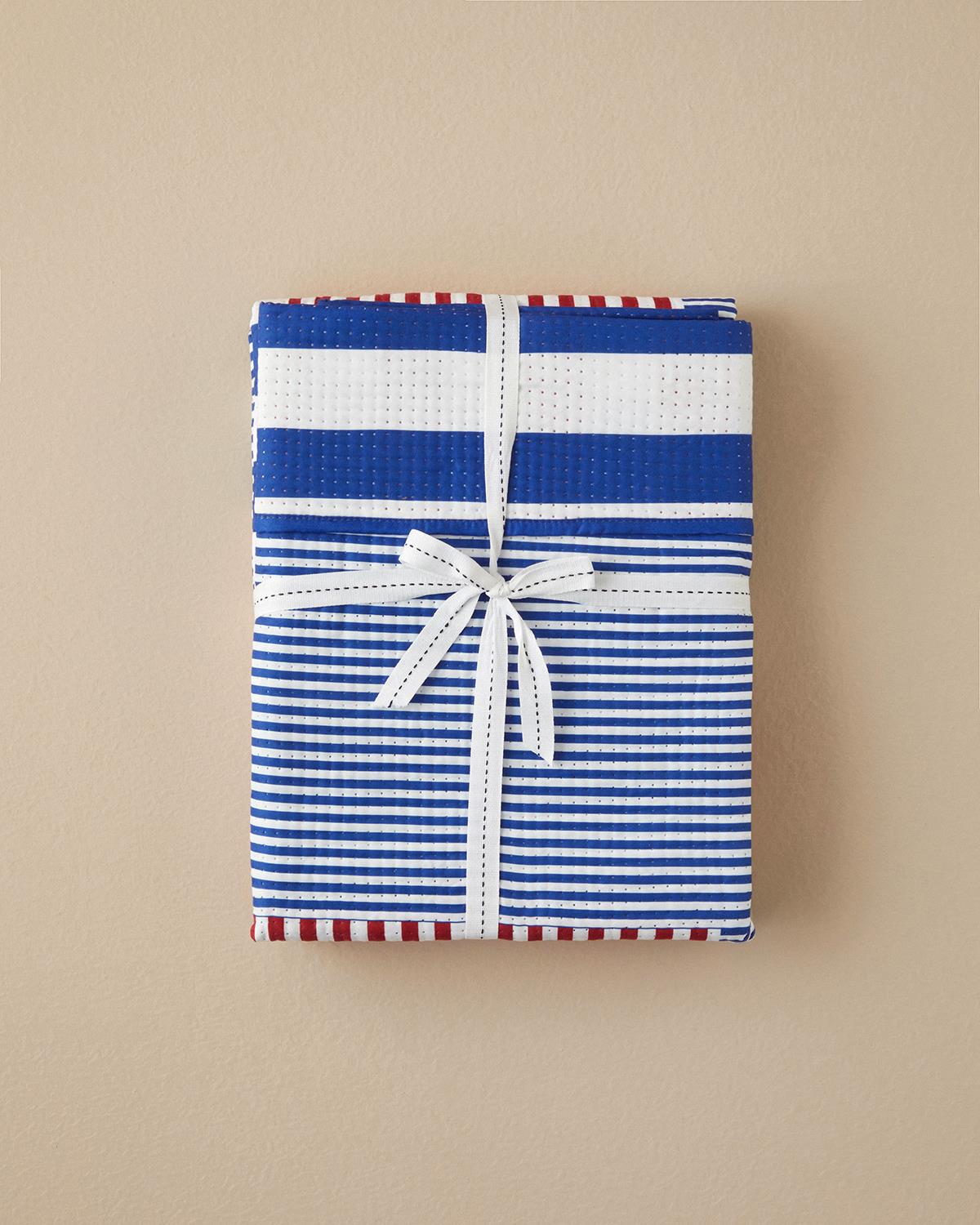 Sailor’S Stripe Çift Kişilik Çok Amaçlı Örtü Kırmızı - Lacivert