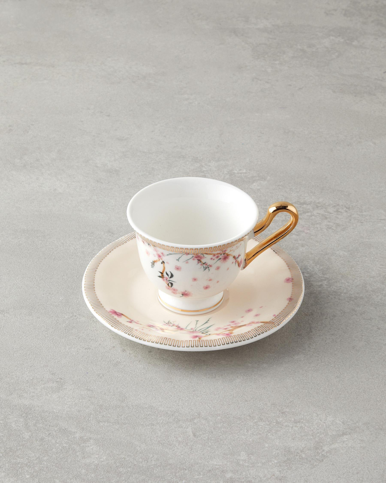 Sakura Dream New Bone China Kahve Fincan Takımı Pembe