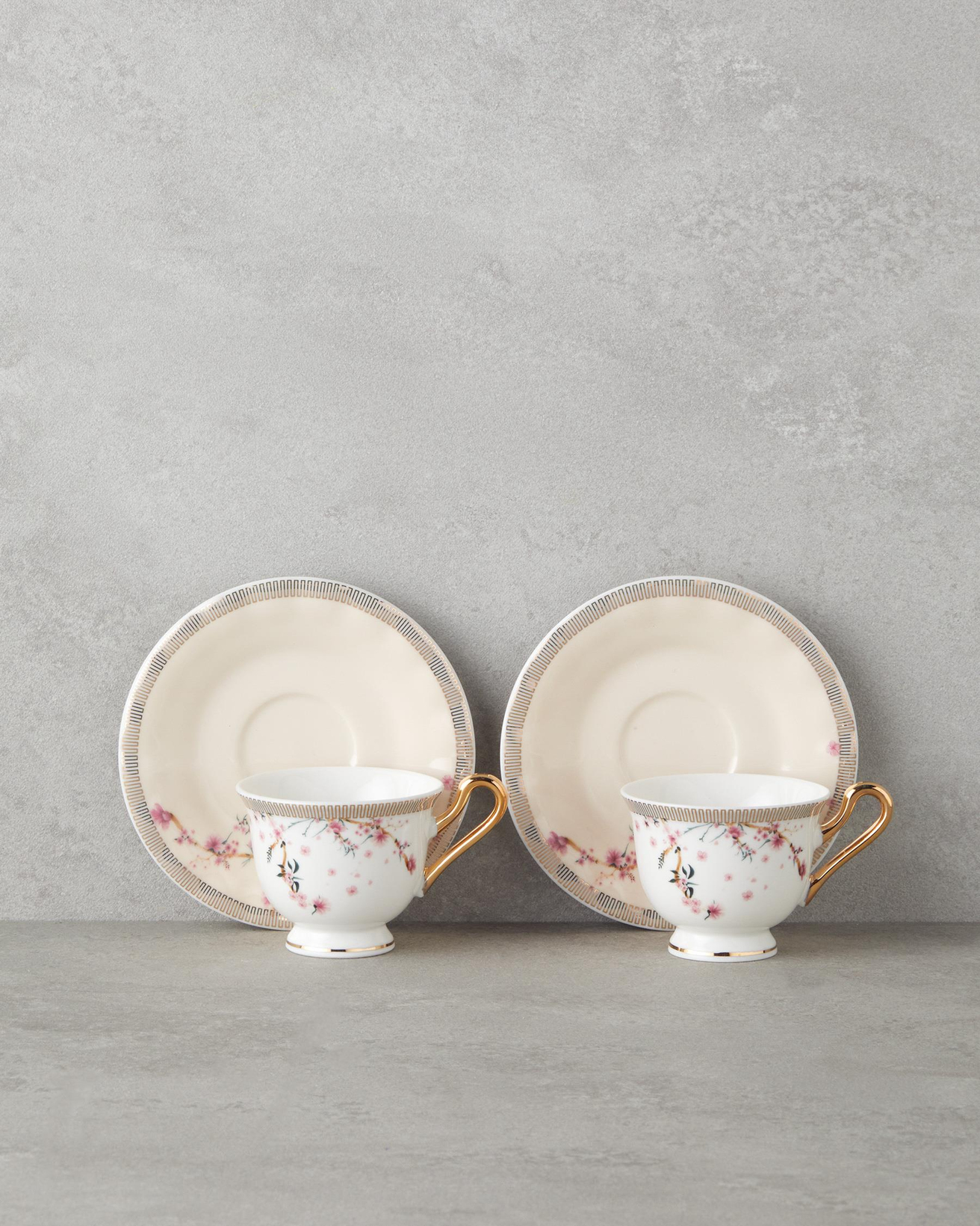 Sakura Dream New Bone China Kahve Fincan Takımı Pembe
