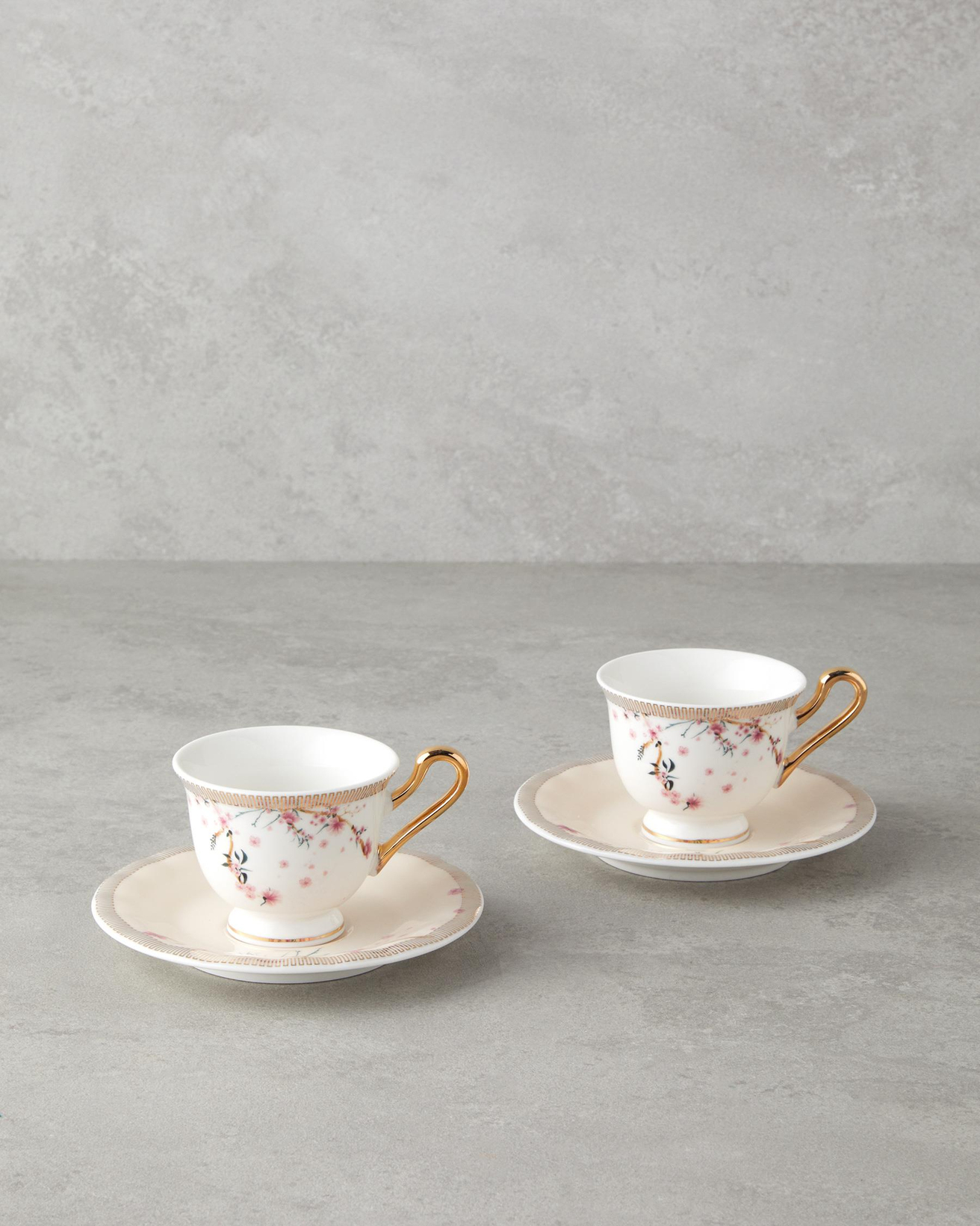 Sakura Dream New Bone China Kahve Fincan Takımı Pembe