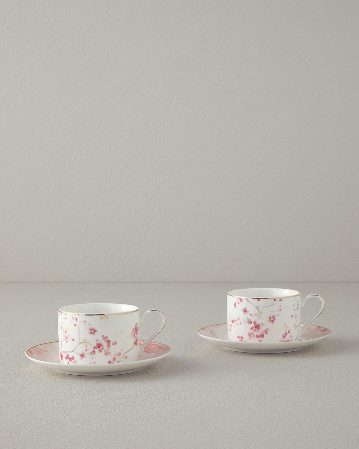 Sakura Style New Bone China Çay Fincanı Takımı Açık Pembe