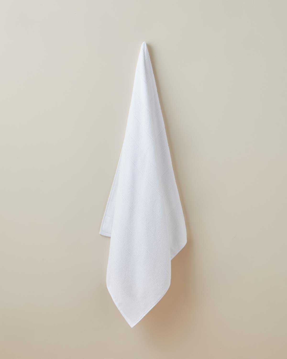 Sandy Stripe Pamuk Banyo Havlusu 80x150 cm Beyaz