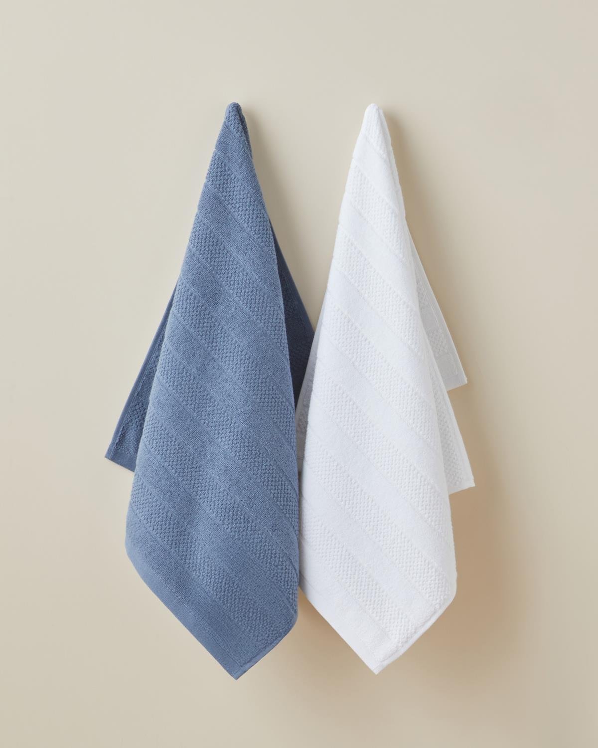 Sandy Stripe Pamuk Yüz Havlusu 50x80 cm Beyaz