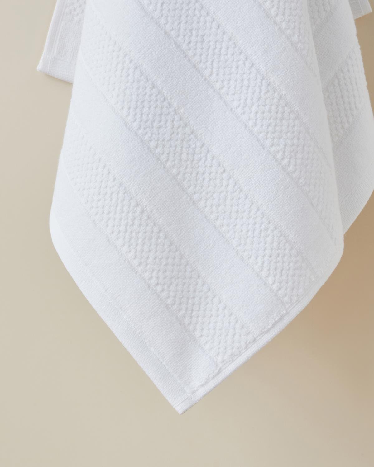 Sandy Stripe Pamuk Yüz Havlusu 50x80 cm Beyaz