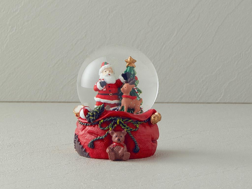 Santa Polyresin Kar Küresi Kırmızı