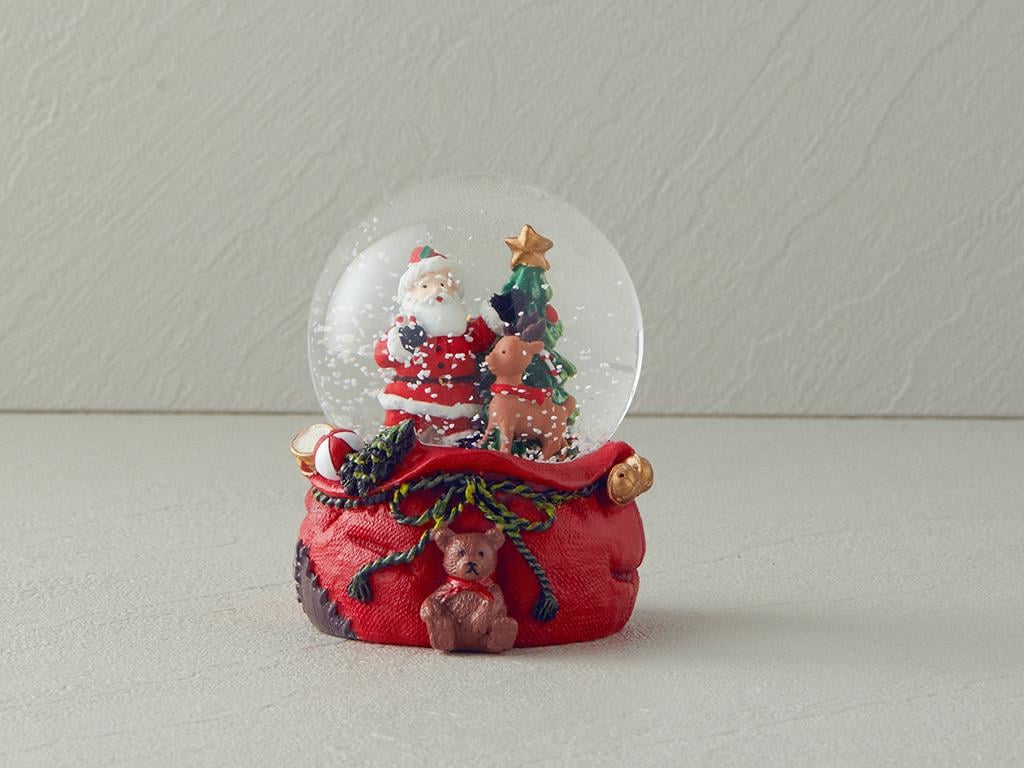 Santa Polyresin Kar Küresi Kırmızı