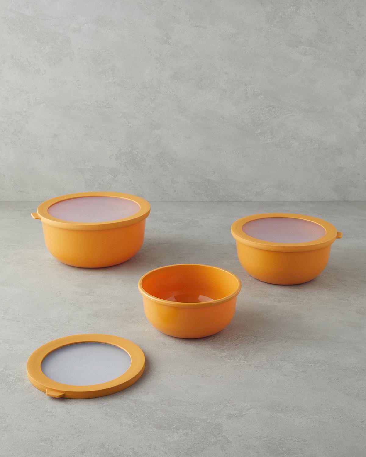 Sara Plastik 3'lü Saklama Kabı 1,5 + 2,5 + 4 lt Sarı