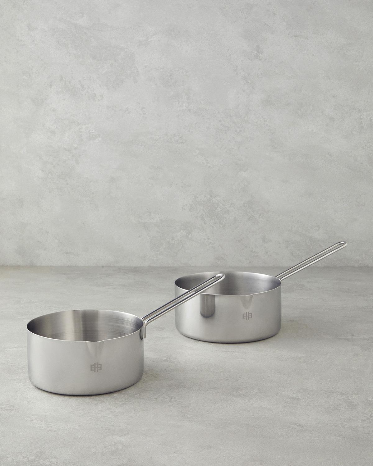 SauceMate Paslanmaz Çelik 2'li Sos Tencere Seti 14-16 cm Silver