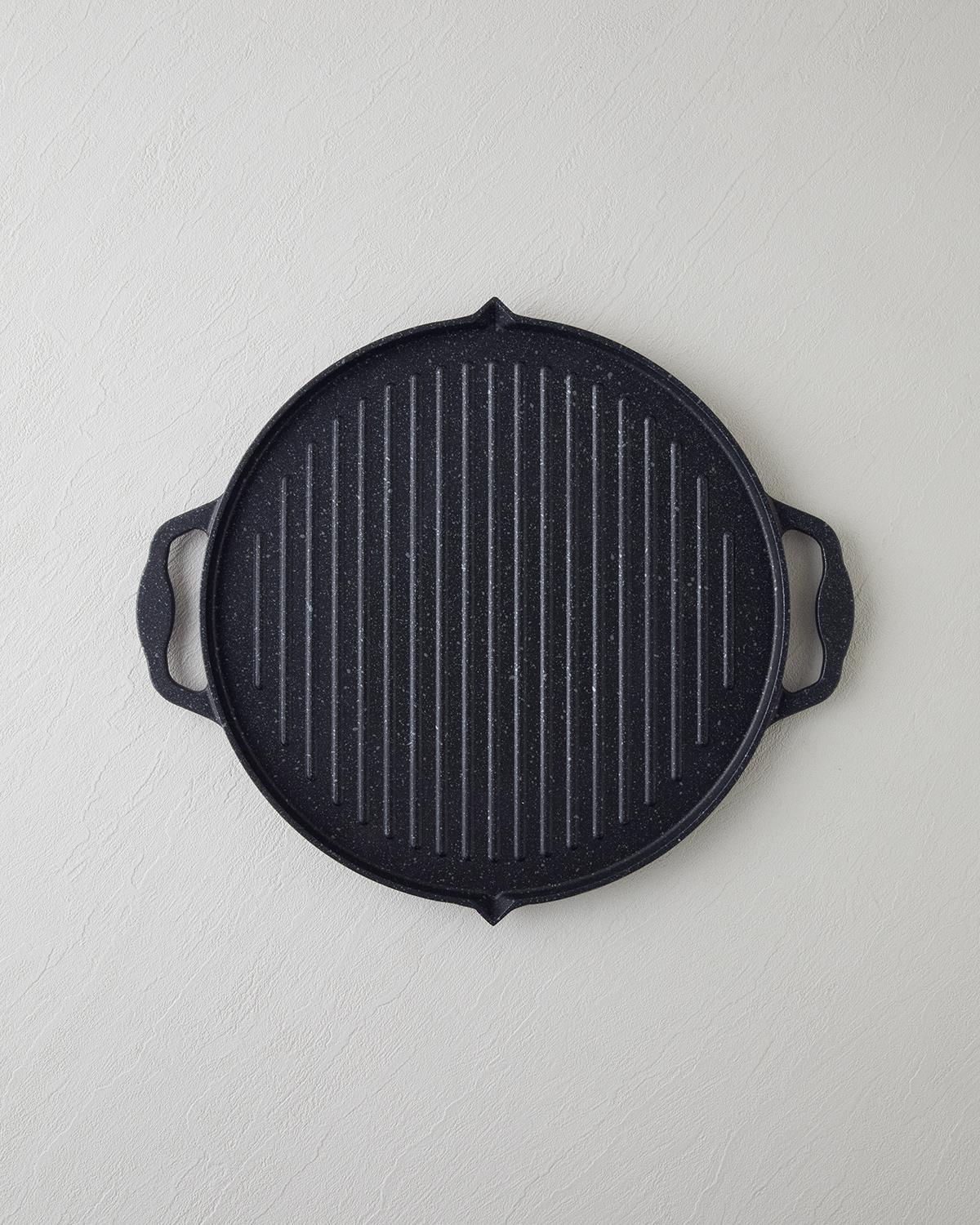 Savor Premium Yuvarlak Grill Tava 34 cm Siyah