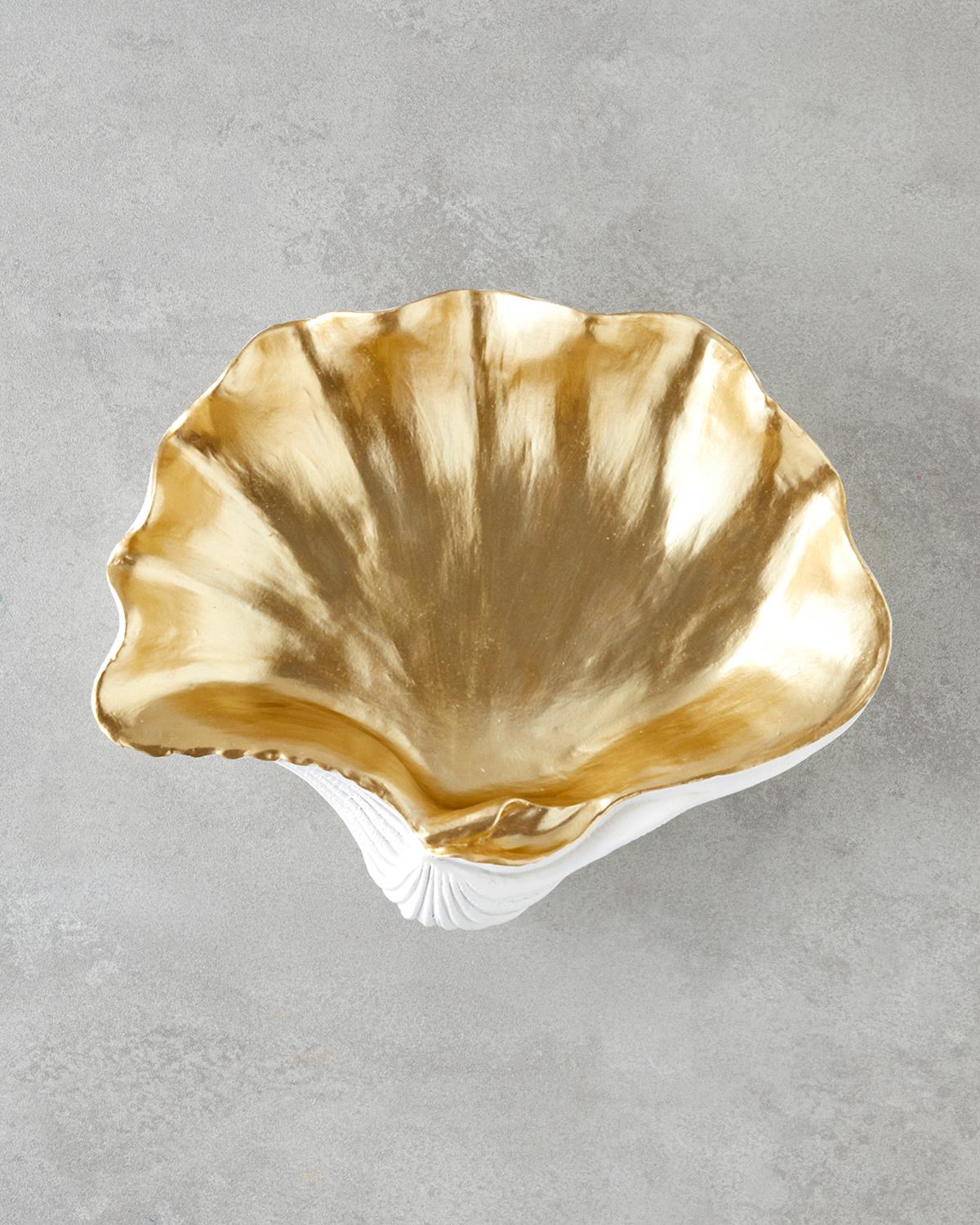 Sea Shells Dekoratif Tabak 30,5x24,5x8,8 cm Gold
