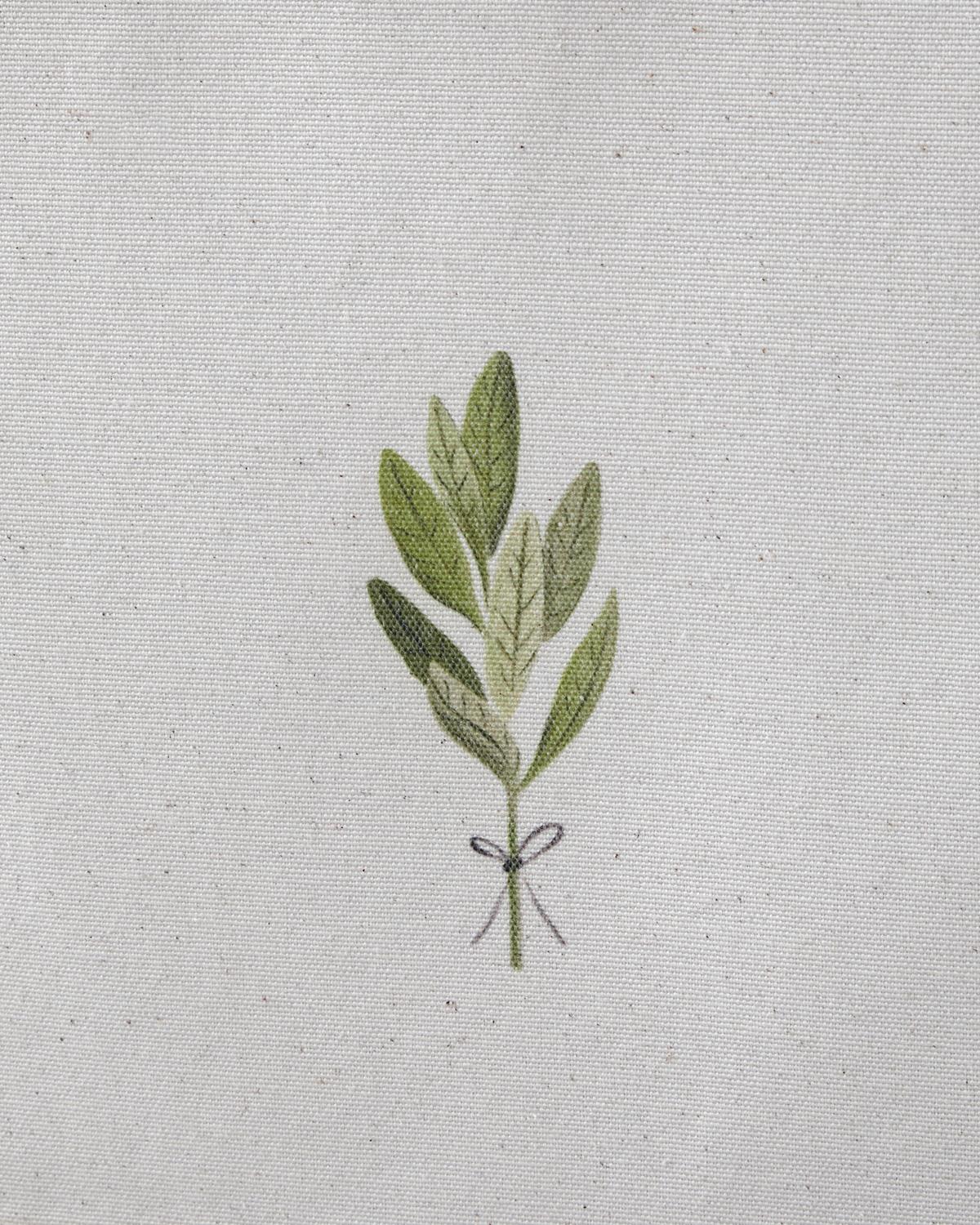 Serenika Pamuk Polyester Runner 40x140 cm Beyaz - Yeşil