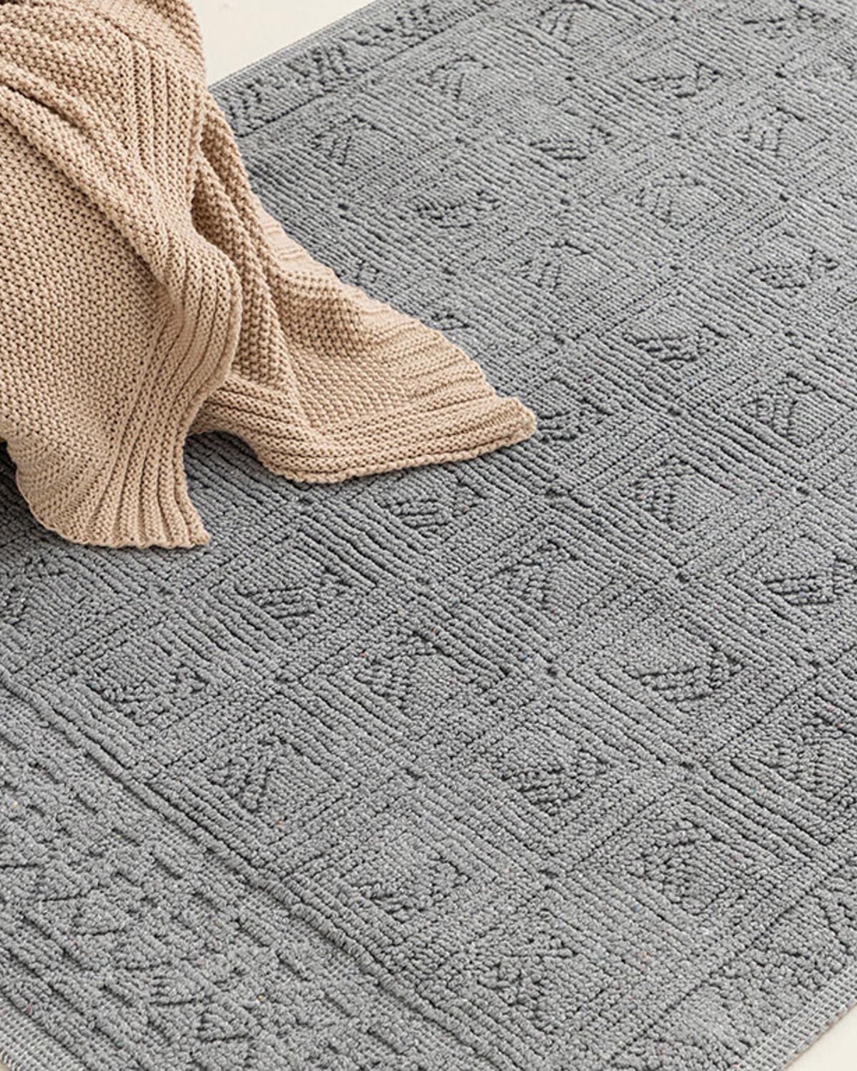 Shabby Pamuklu Kilim Gri
