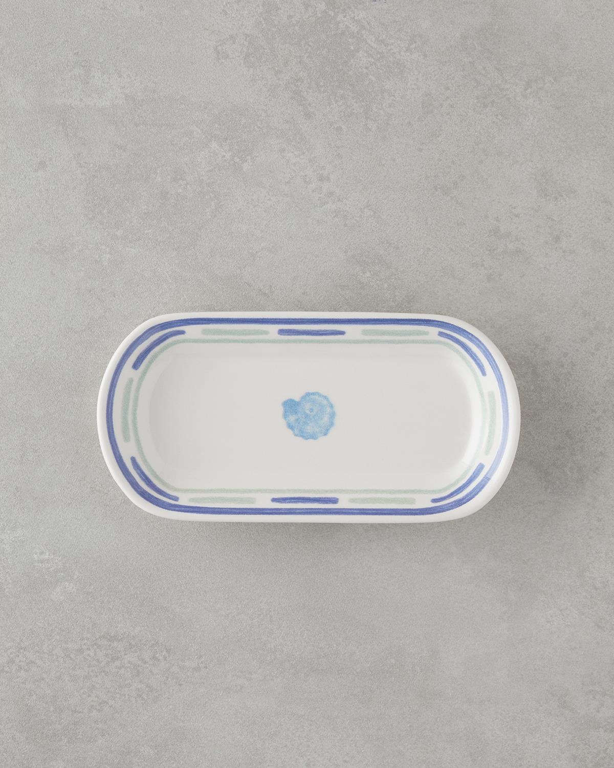 Shoreline Seramik Kayık Tabak 22 cm Mavi-yeşil